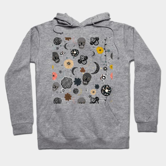 Skull, stars and galaxy design pattern Hoodie by GULSENGUNEL